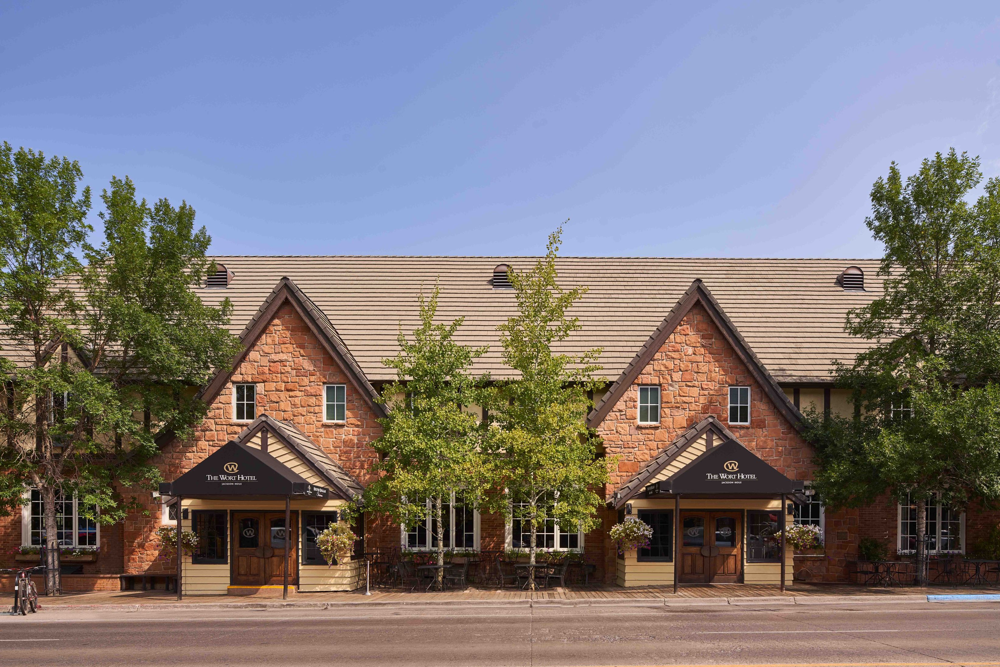 Image of the building exterior at The Wort Hotel, a member of Historic Hotels of America since 2002, located in Jackson Hole, Wyoming